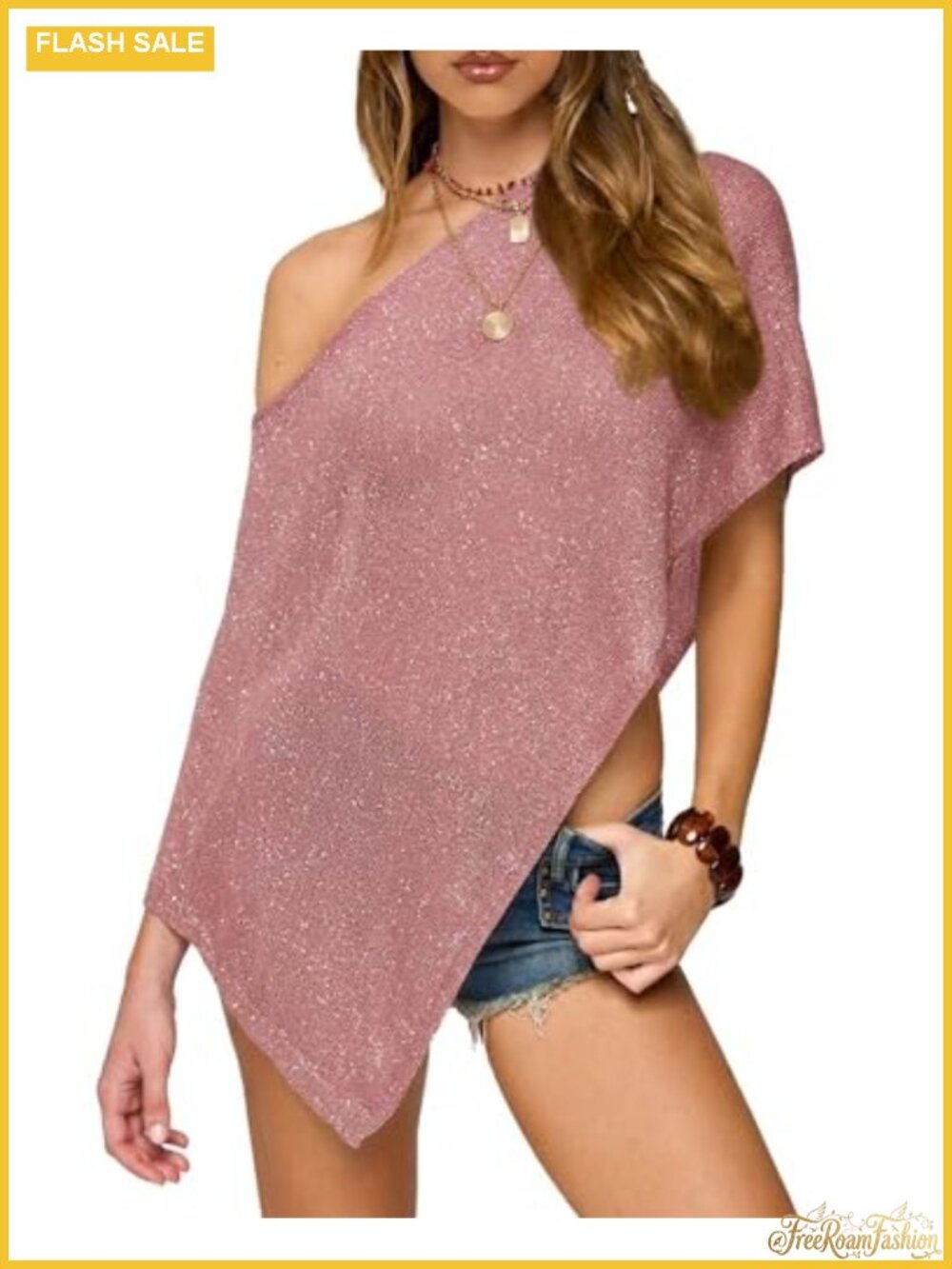 Sheer Asymmetrical One Shoulder Mesh Poncho Wrap Shawl Top